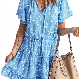 Dokotoo light blue knee length summer dress. Size XL